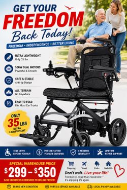 ✈️ Travel Anywhere Without Limits!  Ultra Lightweight Electric Wheelchair  Small size. Big freedom.  🚗 Easy to Fold 🚗 Easy to Carry 🚗 Fits Most Car