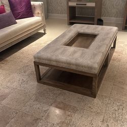 Beautiful Leather & Wood Coffee Table