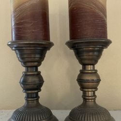 2 Candle holders With Candles
