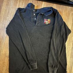 Vintage McDonald’s Coca-Cola Embroidered Polo Shirt – Rare 90s Style Long Sleeve – Natural River