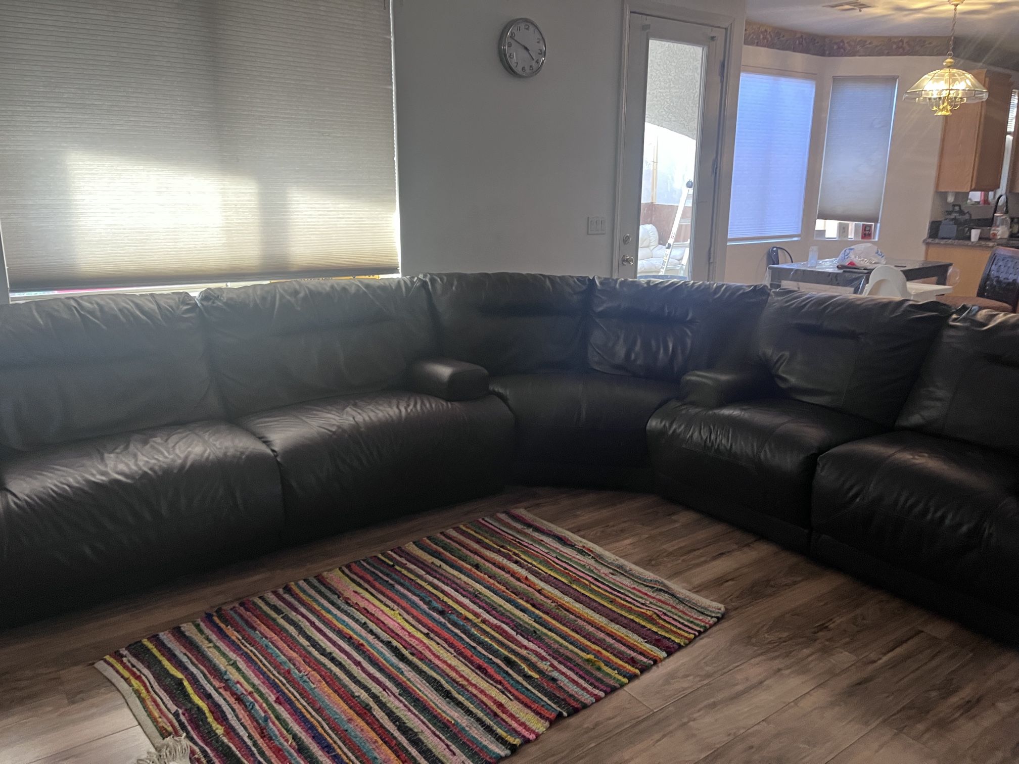 Black/dark Brown Sectional Leather Couch