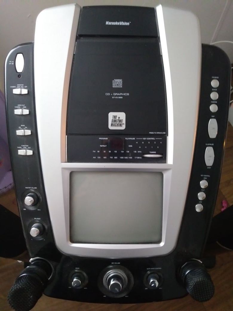 The Singing Machine Pedestal Karaoke Vision System Stvg-999 W/ Video, mics and speakers