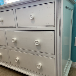 White Distressed Wood Dresser