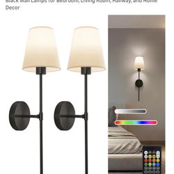 Wall sconces Set of Two Battery Operated - Rechargeable