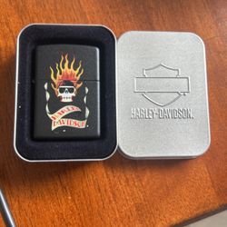 Zippo Harley Davidson Lighter, Skull Tatoo