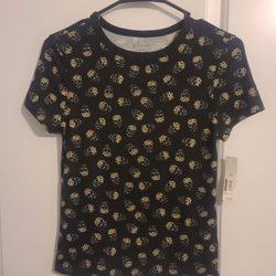 No Boundaries Cheetah skull shirt Sz M (Ts-E5)