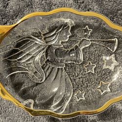 Home Beautiful Japan Gold Rimmed Angel Trinket Dish.  