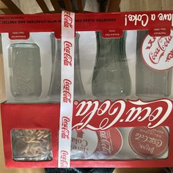 Coca-cola glasses and coasters