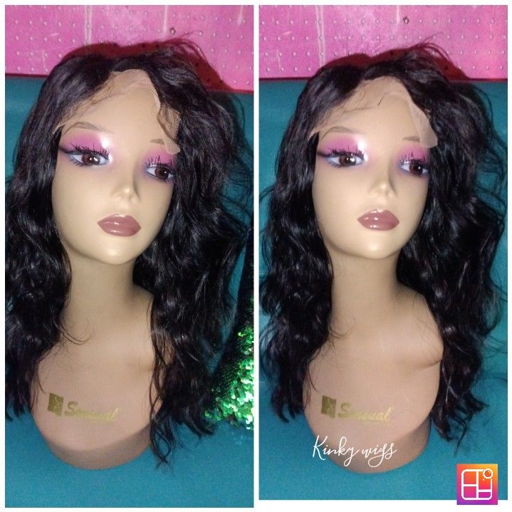 14" Brazilian Virgin Body Wave Free Part Hd Closure Human Hair Wig