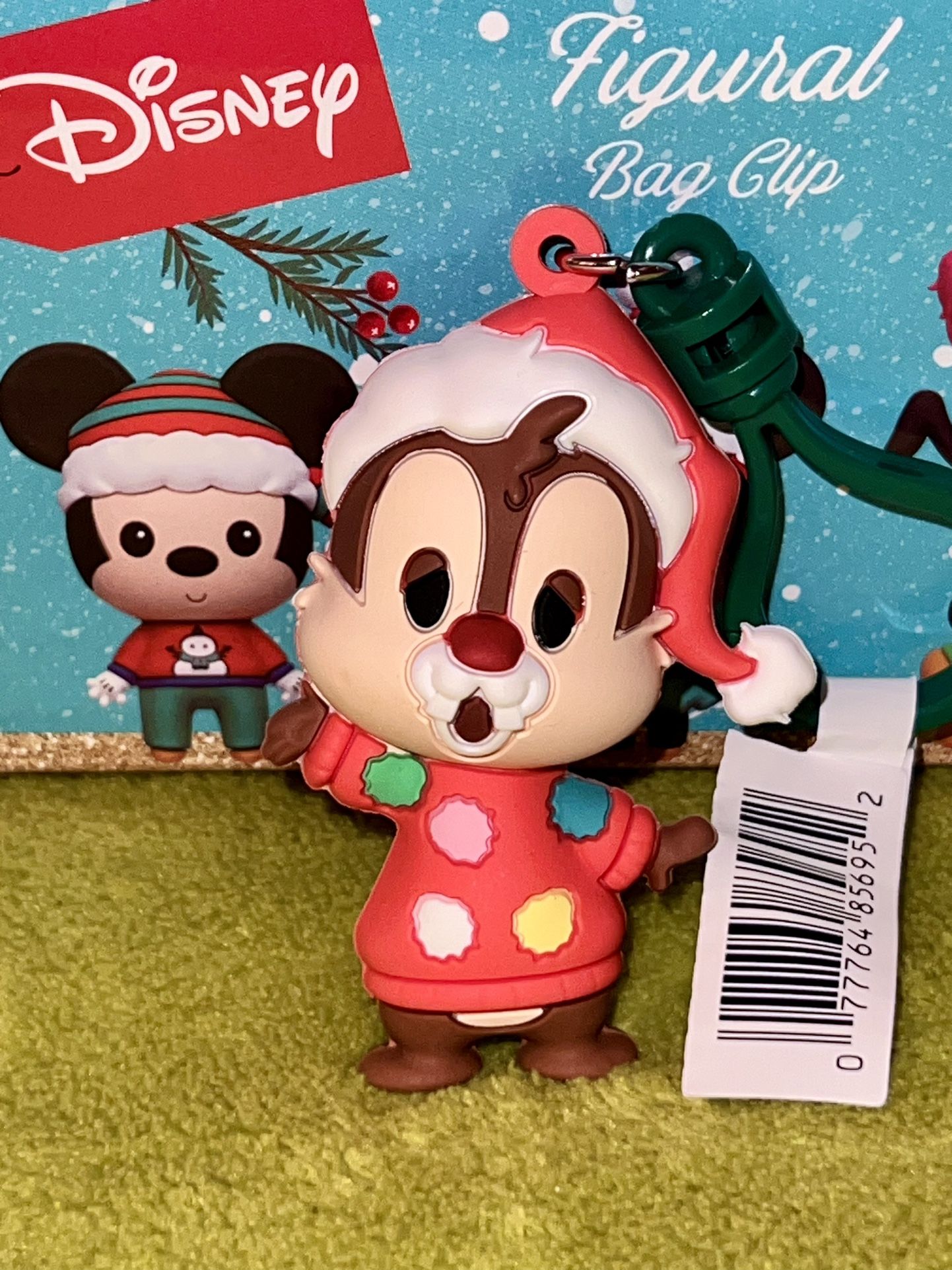 Disney CHIP N “DALE” Figural Foam Bag Clip Christmas Seasonal Series 59 Mystery