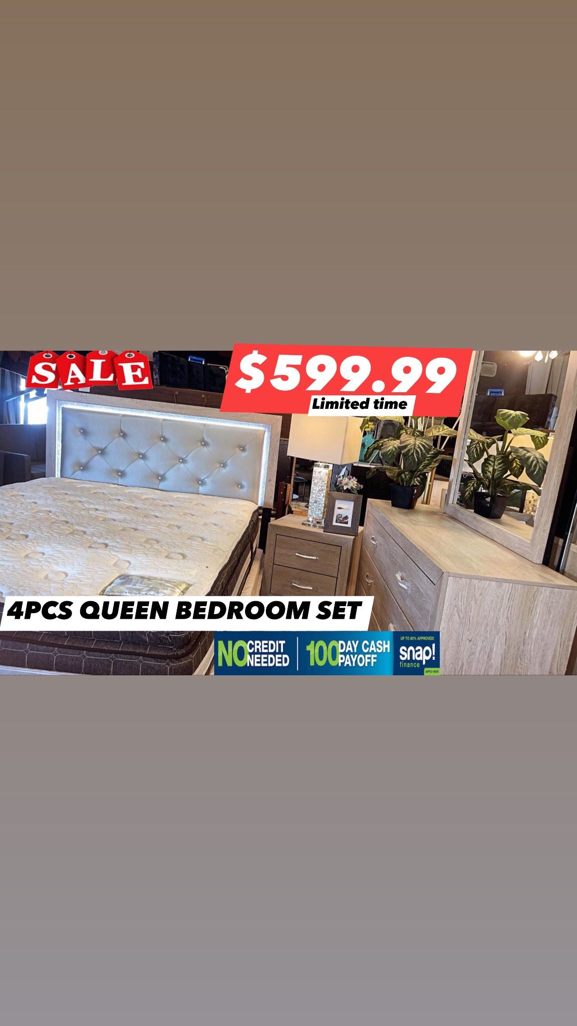 4pcs Queen Bedroom Set 