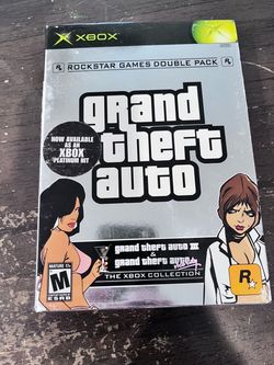 (actually rare) Xbox Grand Theft Auto Double Pack PLATINUM HITS sticker PH discs