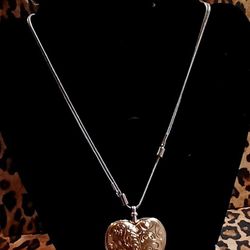 Sliding Lucky Brand Chain And Heart Locket