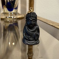 Never Seen a Buddha - Antique Corletto 1.25” Blackamoor 18K Gold & Ebony Pendant hallmarked