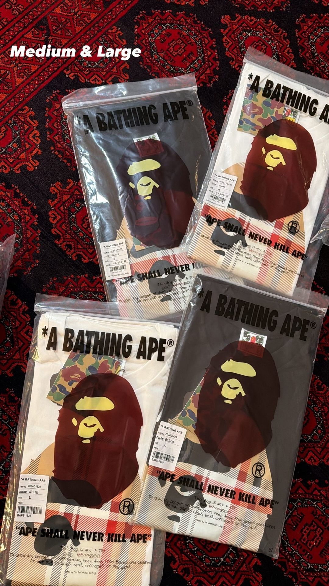 Bape x Burberry Tees Men