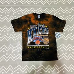 Vintage Retro New York Ny Knicks Tie Dye Basketball Shirt 47 Brand