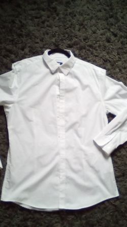 H&M Large Mens slim fit white long sleeve