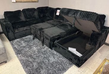NEW PULL OUT SECTIONAL SLEEPER SOFA WITH STORAGE CHAISE INCLUDING FREE DELIVERY PAY UPON ARRIVAL