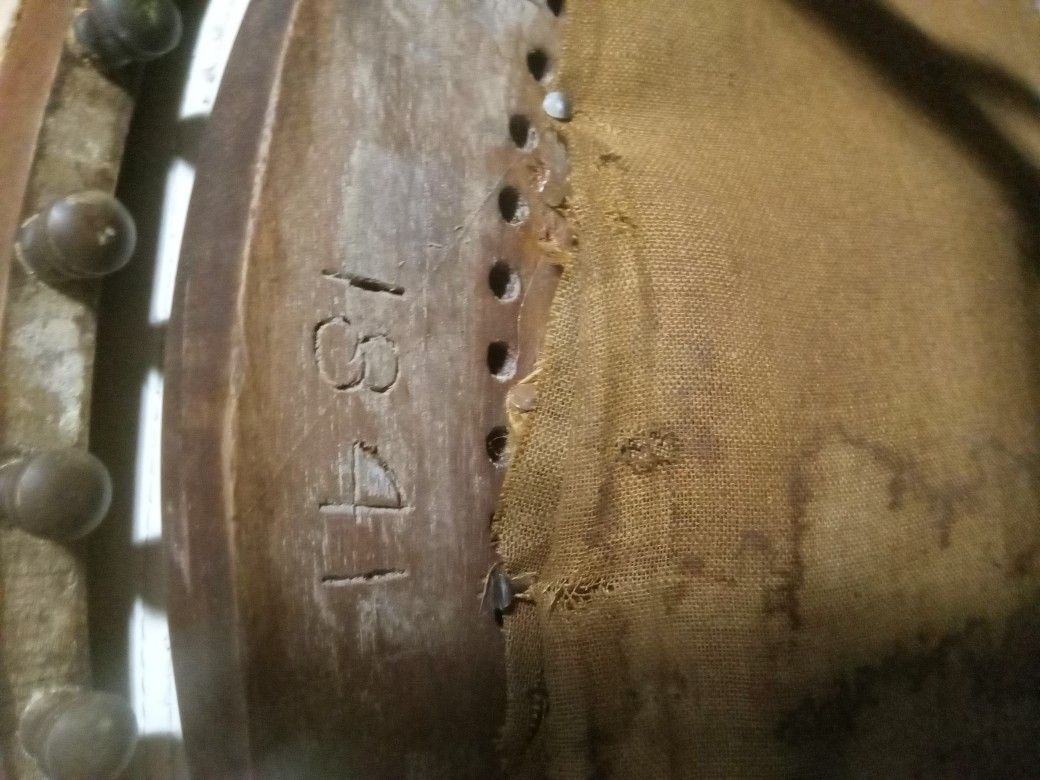 1841 Antique Hand Made Rocking Chair All Original With Horse Hair 