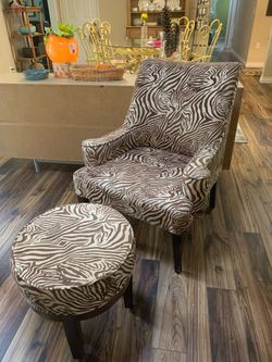 Zebra chair and ottoman