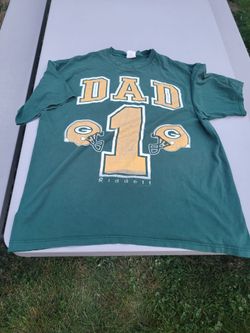 Men XL Riddell Green Bay Packers #1 DAD vintage shirt sleeves tee Lot 87