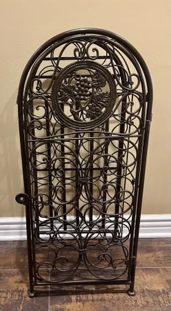 Vintage Wrought Iron Wine Jail Rack -  33 Bottle Capacity (Lockable Door)