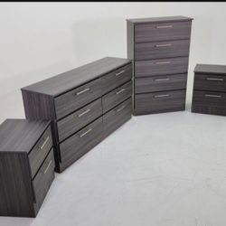 DRESSER, CHEST AND TWO NIGHSTANDS 