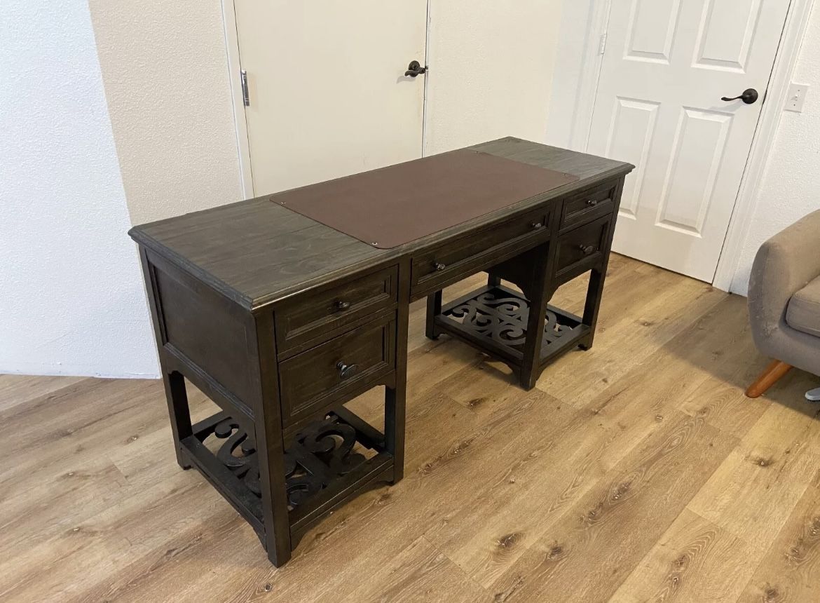 Magnussen Home Bellamy Desk in Weathered Peppercorn (Free Delivery)