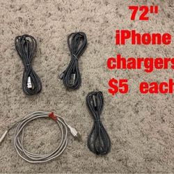 72" cell  phone  chargers   -   $5  each