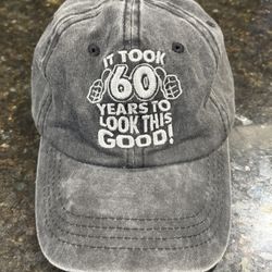 Men Embroidered Gray Washed Hat