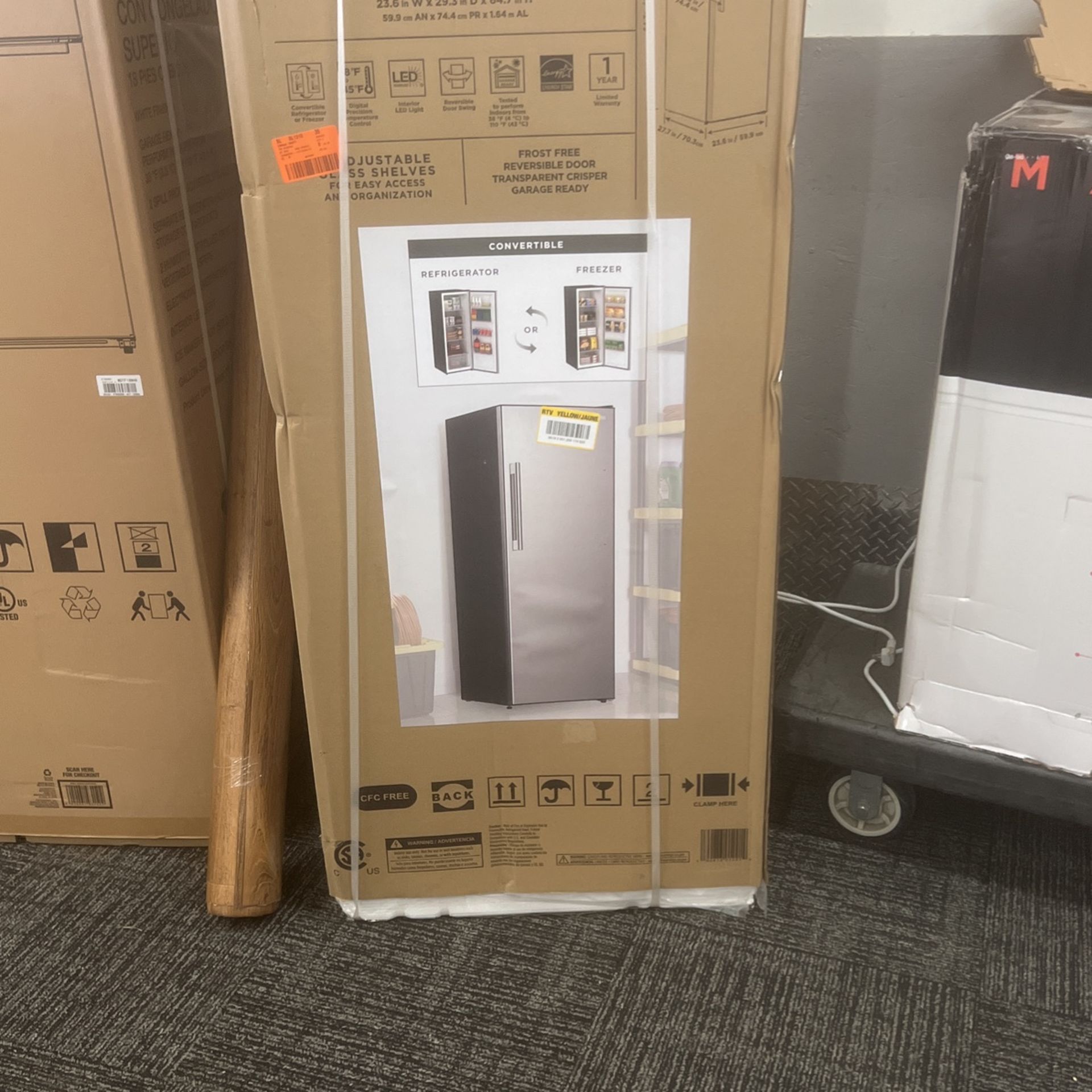 11 ft.³ convertible, freezer refrigerator stainless steel