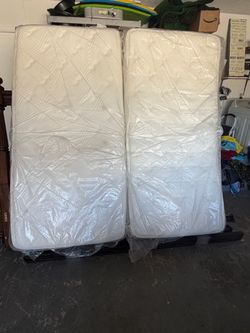Twin Mattresses in Plastic Wrap – Set of 2
