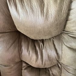 Couch Set Soft Brown Leather Like New 