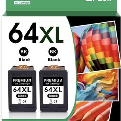 64 XL 64XL Black Ink Cartridge Combo Pack Compatible for HP 64XL Ink hp Ink 64 hp64 Compatible for HP 7855, 7858, Envy Photo 7 7 7155 