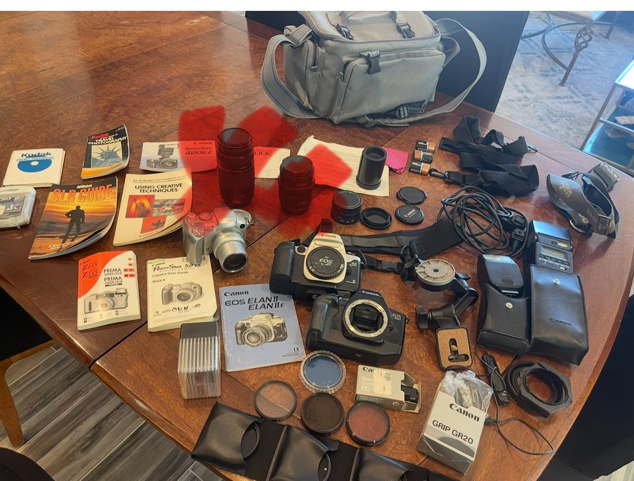Huge LOT of Cameras Lenses Filters Flashes Camera Items