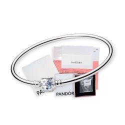 New PANDORA Blue Sparkle Barrel Clasp Bangle  593930C01