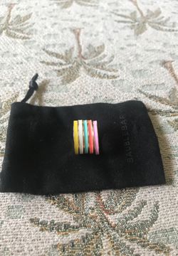 Brand new 5 Colorful Enamel Bauble Bar Rings