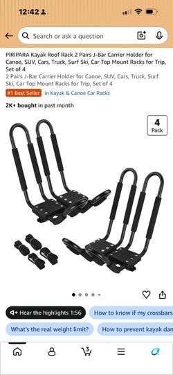 Kayak roof rack Piripara