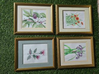 Vintage Framed Portrait Print in Rectangular Dark Wood Frame