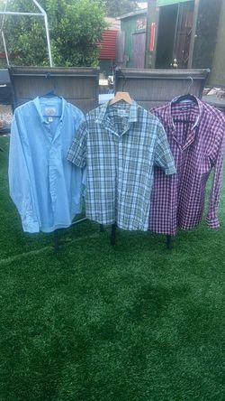Three assorted shirts, 2 long sleeve, 1 short sleeve