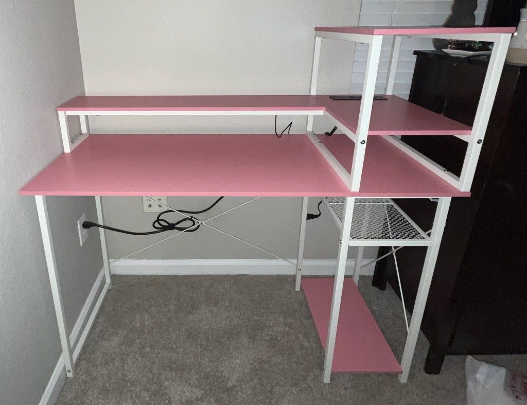 Pink And White Desk