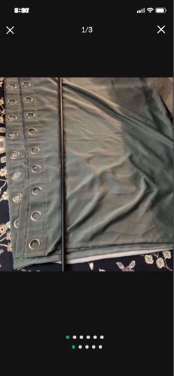 Two 60" X 82" Heavy Duty Gray Black Out Curtains With Heavy Duty Curtain Rod