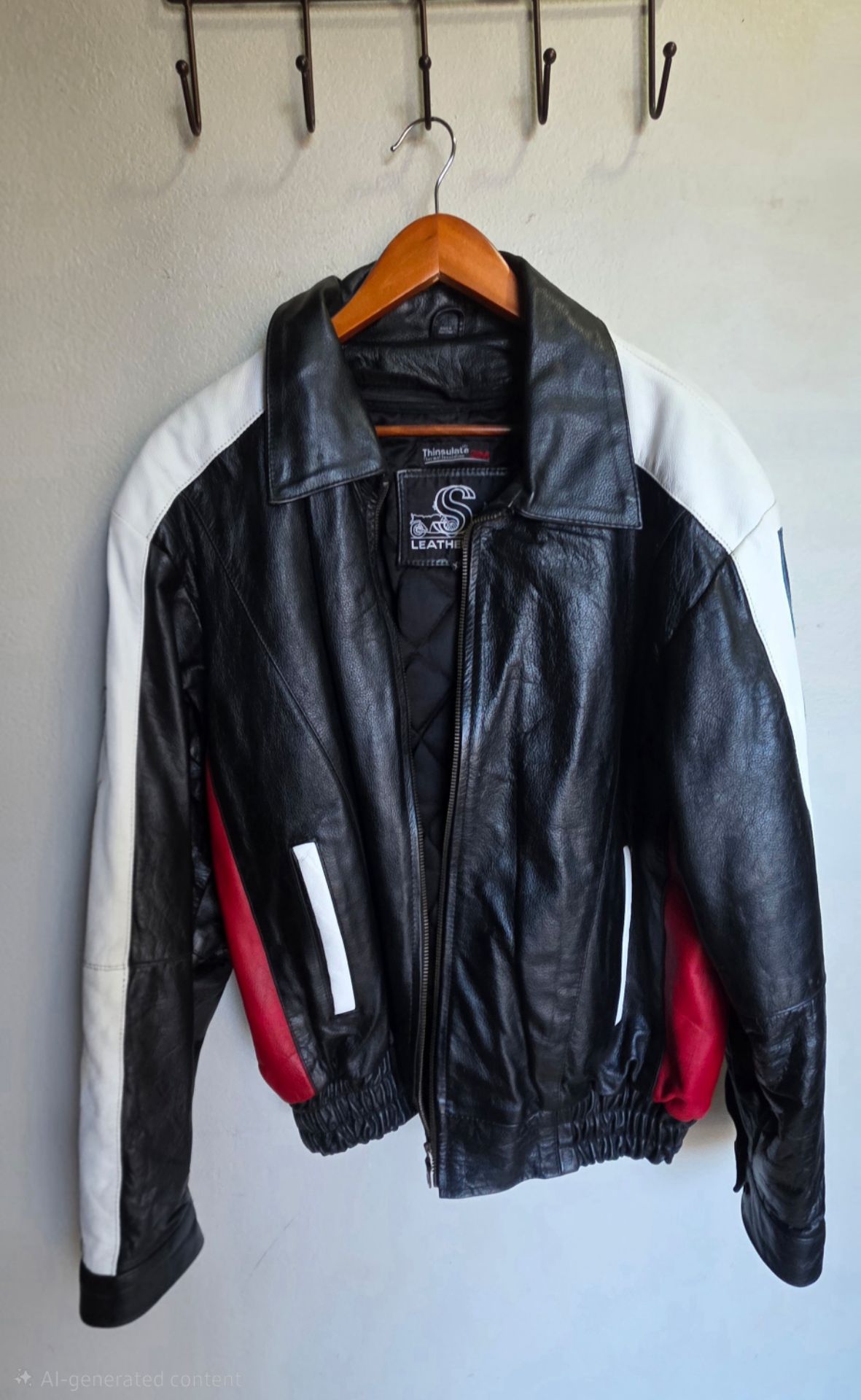 Vintage biker leather jacket 3X