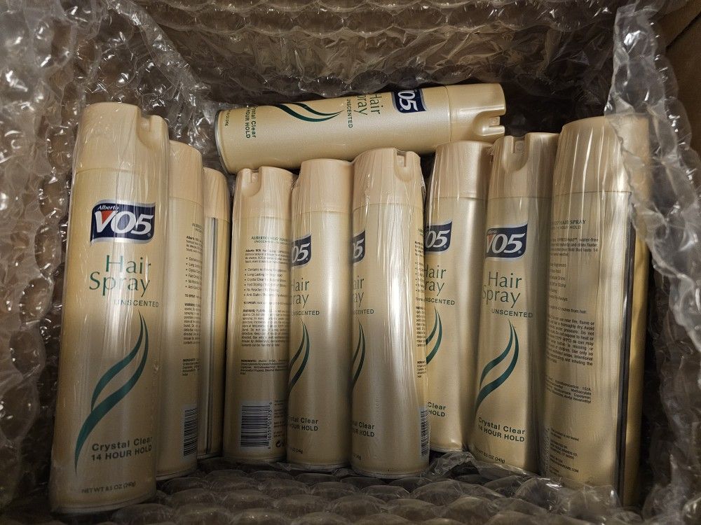 10 Cans VO5 Unscented Hairspray