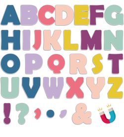 103 Pcs Warm Boho Magnetic Letters 2’’ Magnetic Letters for Classroom Whiteboard Fridge Alphabet Kit for Toddlers Educational Tool for Preschool Home 