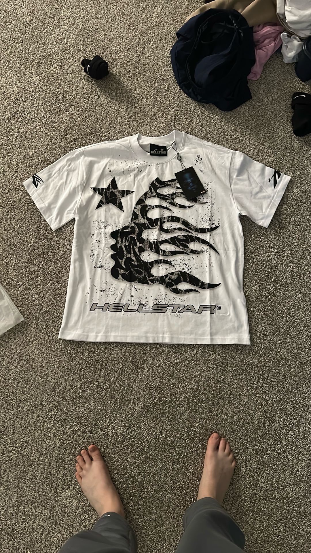 White Grey And Black Hellstar Tee