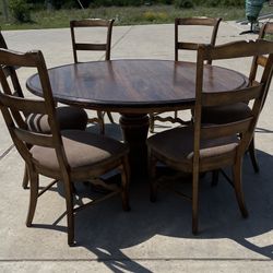 63.5” Diameter Round Dining table With 6 Chairs