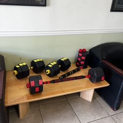 NEW Adjustable Dumbbell + Barbell Set – 66lbs Total NEW IN BOX UNOPENED