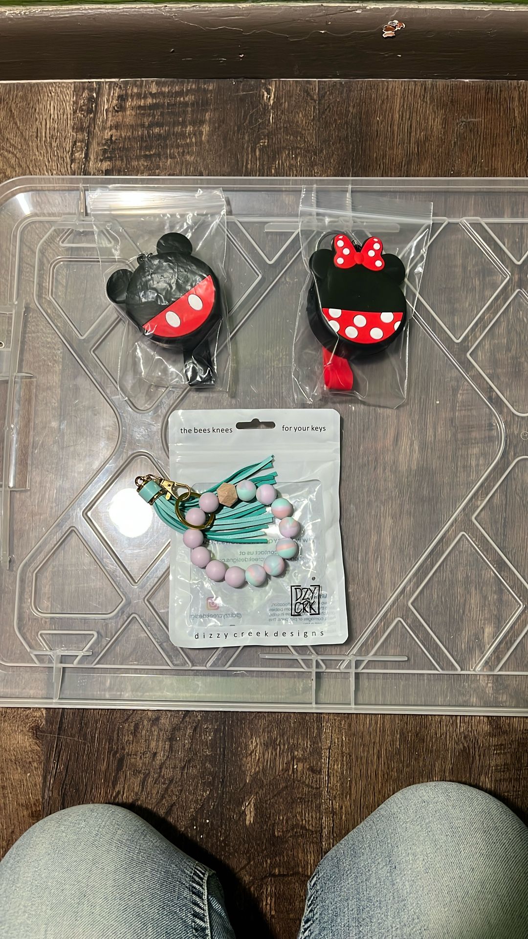 Mickey And Minnie Coin Bag / Keychains. DZYCRK wristlet Keychain