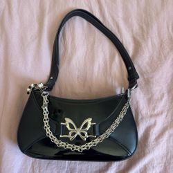 Butterfly accent chain purse